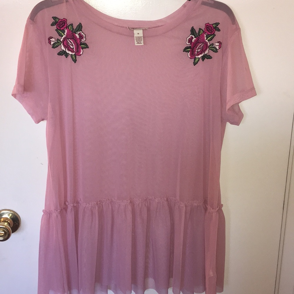 Pink see through top